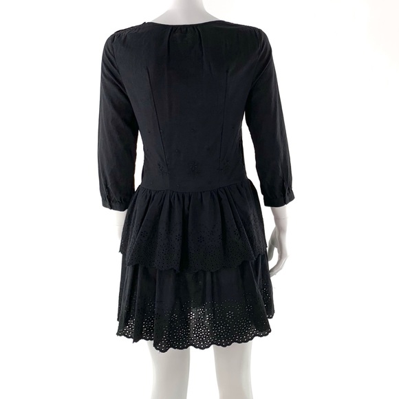 The Great. The Dolly Dress Black Eyelet Cotton - Picture 6 of 14